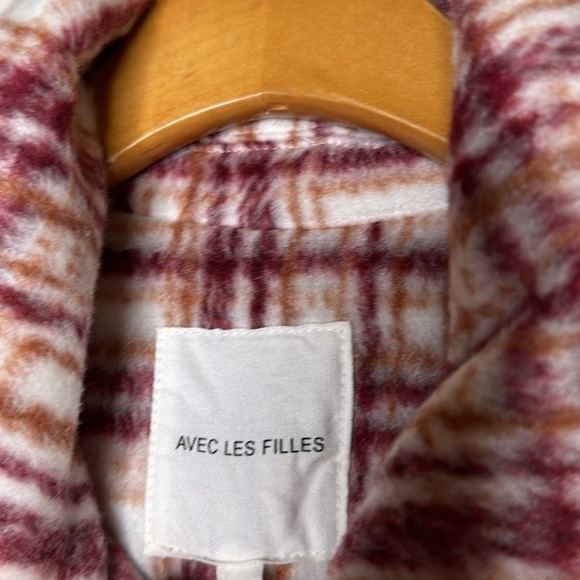 NWOT Anthropologie Avec Les Filles Plaid/Buffalo Check Fleece Zip Up Jacket Sz M - Picture 4 of 9
